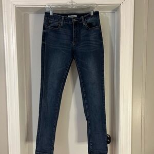 Kancan Womens Jeans sz 11 Blue Denim Mid Rise Dark Wash Skinny Leg Inseam 29"